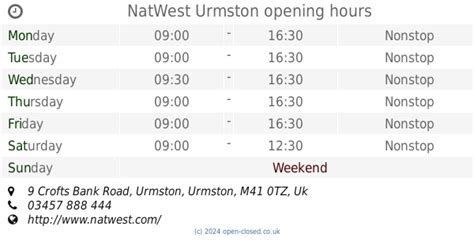 natwest opening hours|Natwest .